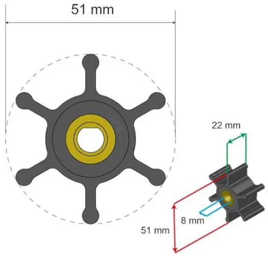 Siipipyörä HD 51 x 8 x 22 mm, Albin 🙂 Alennettu Hinta