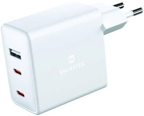 Pikalaturi mini GaN 2 x USB-C + 1 x USB, 70 W, Swissten đ Alennus