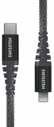 Lähetetään Heti Kevlarvahvistettu kaapeli USB-C / Lightning 1,5 m, Swissten 🙂