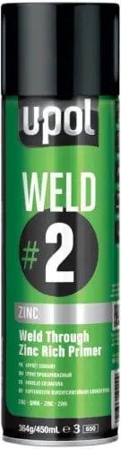 Hitsattava pohjamaali Weld 2 Zinc, spray 450 ml, U-Pol 🙂 Merkkituote