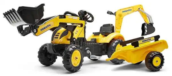 Polkutraktorikaivuri perävaunulla Komatsu, Falk Toys 🙂 Alennettu