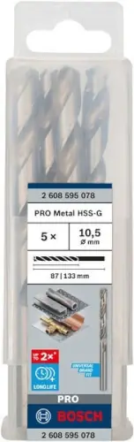 Metalliporanterät HSS 10,5 x 133 mm, 5 kpl, Bosch 🙂 Halpa Hinta