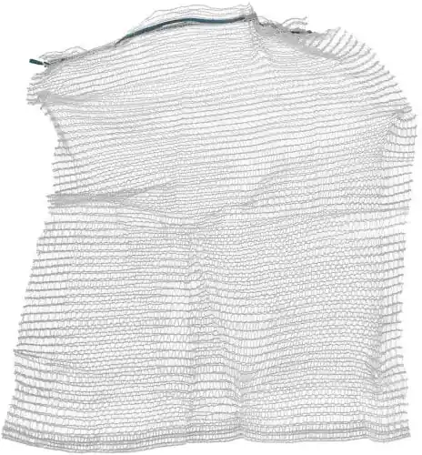 Verkkosäkki 30 kg kiristysnarulla, valkoinen, Geko (100 kpl) 🙂 Rajoitettu Tarjous