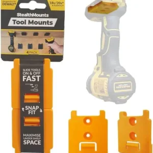 Erikoistarjous Työkalupidike Dewalt akkutyökaluille, 4 kpl, Stealth Mounts 🙂