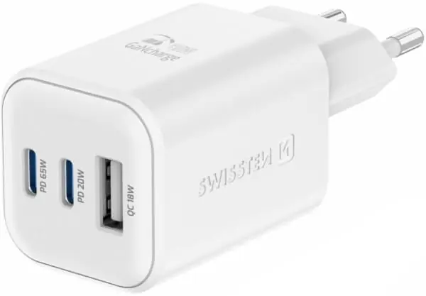 Erikoistarjous Pikalaturi 2 x USB-C + USB-A, 65 W, Swissten đ