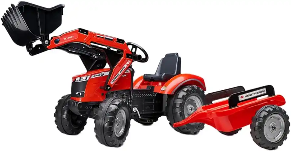 Massey Ferguson S8740-polkutraktori perävaunulla, Falk Toys 🙂 Turvallinen Maksu