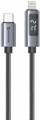 Edullinen Latauskaapeli USB-C / Lightning LCD 1,5 m, Swissten 🙂
