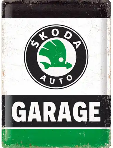Peltikyltti 30 x 40 cm Skoda Garage, Nostalgic Art 🙂 Tarjoushinta