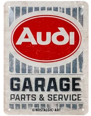 Kausialennus Peltikilpi Audi Garage 15 x 20 cm, Nostalgic Art đ