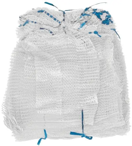 Verkkosäkki 15 kg kiristysnarulla, valkoinen, Geko (100 kpl) 🙂 Paras Hinta