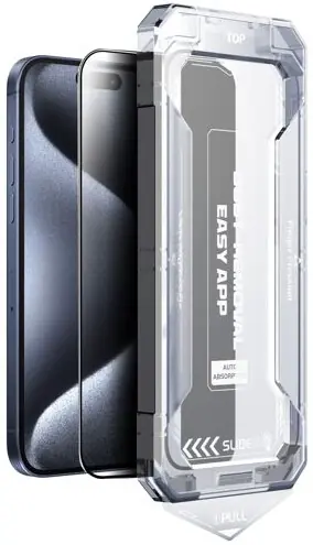 Uusi Malli Panssarilasi asennuskehikolla Privacy iPhone 15 Pro, Le-On 🙂