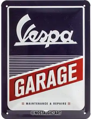 Edullinen Metallikyltti Vespa Garage 15 x 20 cm, Nostalgic Art 🙂
