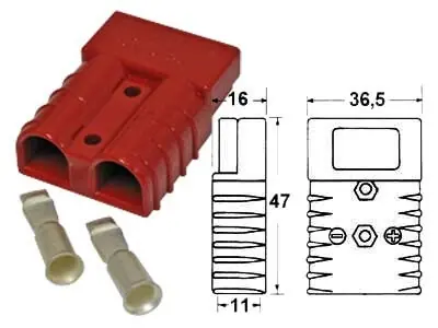 Trukkipistoke 16 mm² /50 A, punainen 🙂 Bestseller