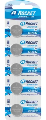 Ajankohtainen Nappiparisto CR2032, 5 kpl, Rocket 🙂
