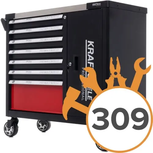 Tehdashinta Työkaluvaunu 309 työkalua, Kraft & Dele 🙂