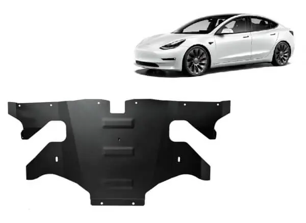 Pohjapanssari Tesla Model 3 (2017-), takasähkömoottori, terästä 🙂 Heti Saatavilla