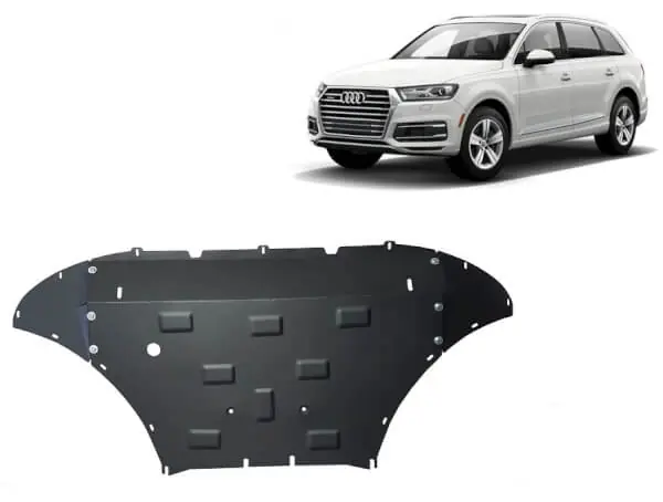 Pohjapanssari Audi Q7 (2015➟), moottori, jäähdytin, etupuskuri, terästä 🙂 Suosittu