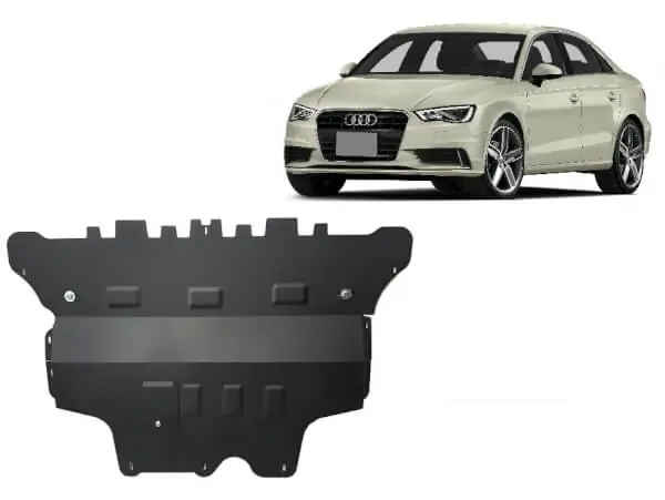 Flash-Tarjous Pohjapanssari Audi A3 automaatti (2012-2020), moottori, vaihdelaatikko, jäähdytin, etupuskuri, terästä 🙂