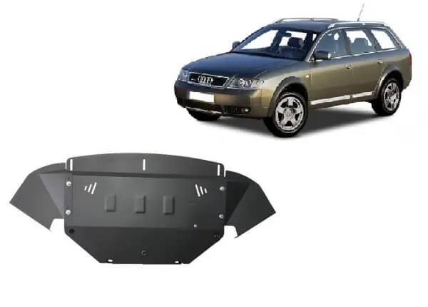 Suoraan Valmistajalta Pohjapanssari Audi A6 Allroad (2000-2005), moottori, jäähdytin, etupuskuri, terästä 🙂