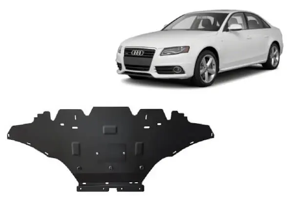 Alennettu Pohjapanssari Audi A4 bensa (2008-2014), moottori, jäähdytin, etupuskuri, terästä 🙂
