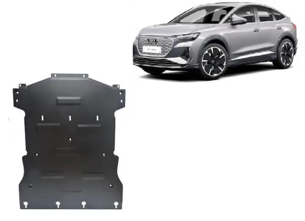 Edullinen Hinta Pohjapanssari Audi Q4 e-tron (2022➟), moottori, vaihdelaatikko, jäähdytin, terästä 🙂