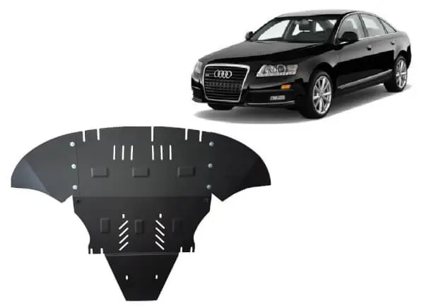 Tehdashinta Pohjapanssari Audi A6 (2004-2011), moottori, vaihdelaatikko, jäähdytin, etupuskuri, terästä 🙂