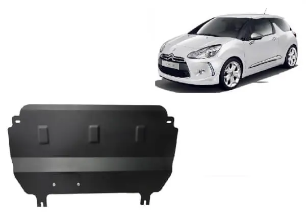 Pohjapanssari Citroën DS3 (2009➟), moottori, vaihdelaatikko, terästä 🙂 Ilmainen Palautus