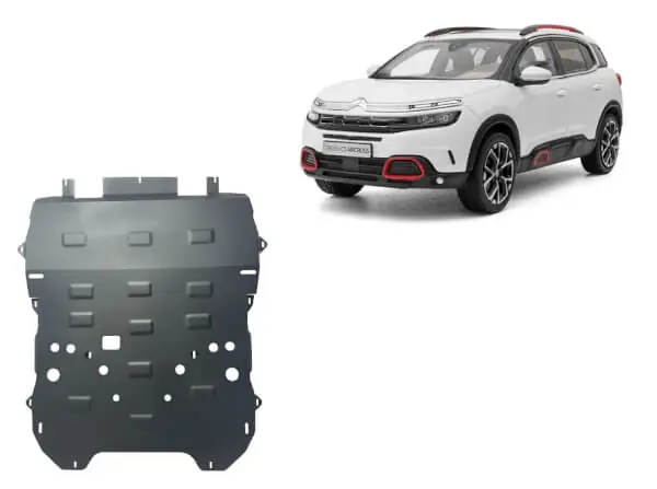 Pohjapanssari Citroën C5 Aircross (2017➟), moottori, vaihdelaatikko, jäähdytin, etupuskuri, terästä 🙂 Lähetetään Heti