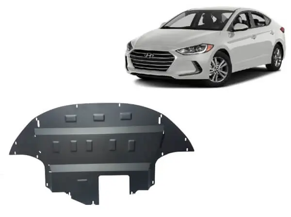 Viikonlopputarjous Pohjapanssari Hyundai Elantra (2016-2020), moottori, vaihdelaatikko, jäähdytin, etupuskuri, terästä 🙂