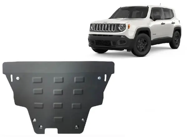 Löytö Pohjapanssari Jeep Renegade (2014➟), moottori, vaihdelaatikko, jäähdytin, etupuskuri, terästä 🙂