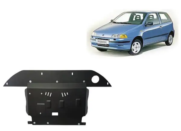 Pakollinen (Must-Have) Pohjapanssari Fiat Punto (1993-1999), moottori, vaihdelaatikko, jäähdytin, etupuskuri, terästä 🙂