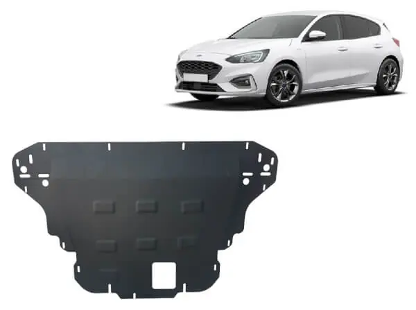 Pohjapanssari Ford Focus (2018➟), moottori, vaihdelaatikko, jäähdytin, etupuskuri, terästä 🙂 Tehdashinta