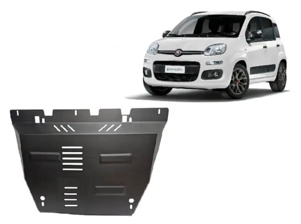 Pohjapanssari Fiat Panda (2011➟), moottori, vaihdelaatikko, jäähdytin, etupuskuri, terästä 🙂 Ajankohtainen