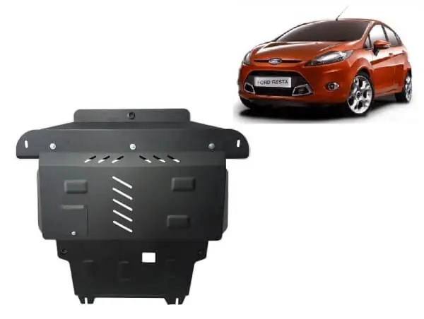 Pohjapanssari Ford Fiesta (2008-2016), moottori, vaihdelaatikko, jäähdytin, etupuskuri, terästä 🙂 Tehdashinta