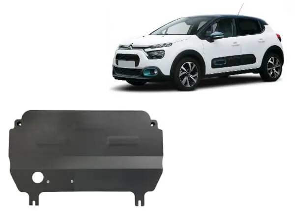Ilmainen Palautus Pohjapanssari Citroën C3 (2019➟), moottori, vaihdelaatikko, terästä 🙂