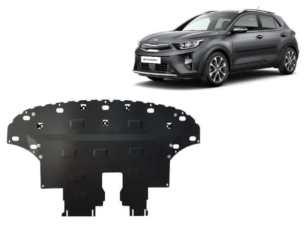 Pohjapanssari Kia Stonic (2017➟), moottori, vaihdelaatikko, jäähdytin, etupuskuri, terästä 🙂 Nopea Toimitus