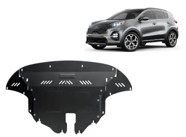 Pohjapanssari Kia Sportage (2019-2021), moottori, vaihdelaatikko, jäähdytin, etupuskuri, terästä 🙂 Edullinen Hinta