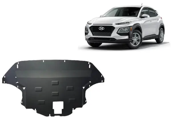 Flash-Tarjous Pohjapanssari Hyundai Kona (2018-2023), moottori, vaihdelaatikko, jäähdytin, etupuskuri, terästä 🙂
