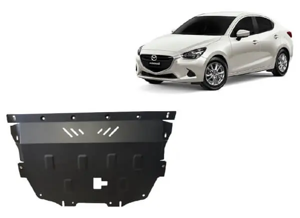 Pohjapanssari Mazda 2 (2014➟), moottori, vaihdelaatikko, jäähdytin, terästä 🙂 Viikonlopputarjous