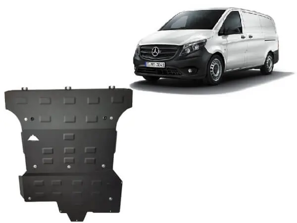 Pohjapanssari Mercedes-Benz V-Sarja (2014-2020), moottori, vaihdelaatikko, jäähdytin, EGR, Start-Stop-järjestelmä, terästä 🙂 Viikonlopputarjous