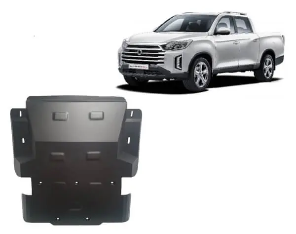 Asiakkaiden Suosikki Pohjapanssari SsangYong Musso Grand (2018➟), moottori, jäähdytin, etupuskuri, terästä 🙂