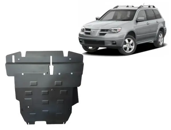 Viimeinen Mahdollisuus Pohjapanssari Mitsubishi Outlander (2002-2006), moottori, vaihdelaatikko, jäähdytin, etupuskuri, terästä 🙂