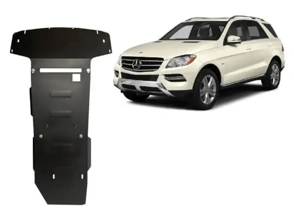Pohjapanssari Mercedes-Benz ML (2005-2011), moottori, vaihdelaatikko, jäähdytin, etupuskuri, terästä 🙂 Sertifioitu