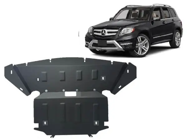Pohjapanssari Mercedes-Benz GLK (2008➟), moottori, vaihdelaatikko, jäähdytin, etupuskuri, terästä 🙂 Halpa