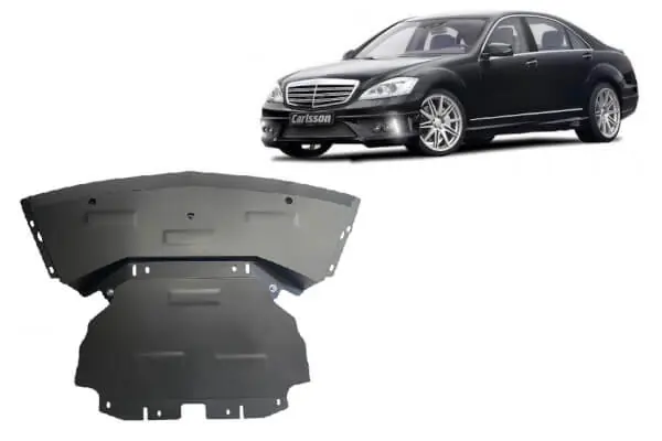 Pohjapanssari Mercedes-Benz S-Sarja (2005-2013), moottori, vaihdelaatikko, jäähdytin, etupuskuri, terästä 🙂 Kausialennus