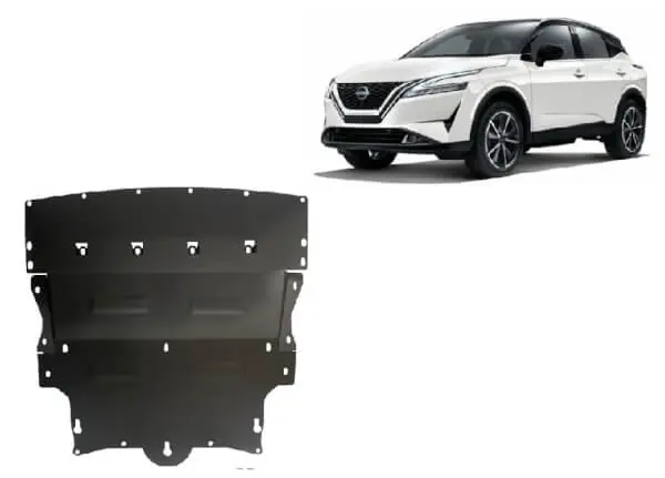 Tukkuhinta Pohjapanssari Nissan Qashqai (2021➟), moottori, vaihdelaatikko, jäähdytin, terästä 🙂