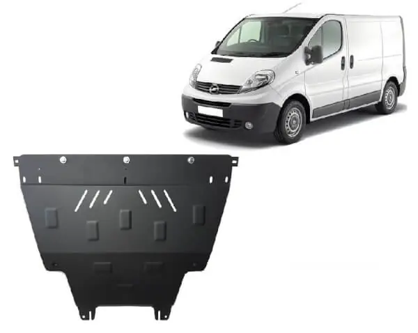 Poisto Pohjapanssari Opel Vivaro (2001-2014), moottori, vaihdelaatikko, jäähdytin, terästä 🙂