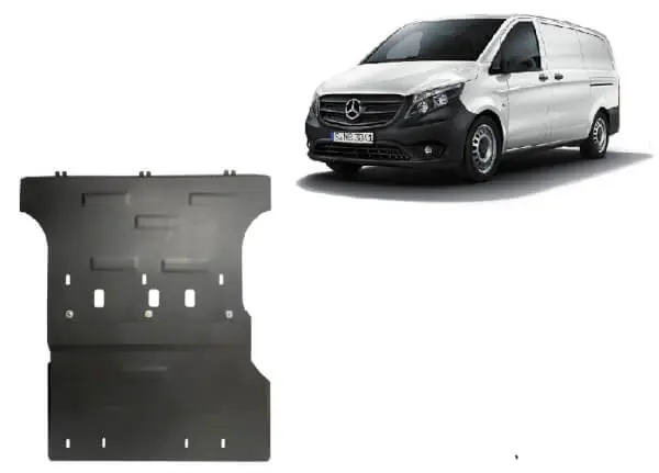 Osta Nyt Pohjapanssari Mercedes-Benz Vito (2014➟), moottori, vaihdelaatikko, jäähdytin, etupuskuri, terästä 🙂