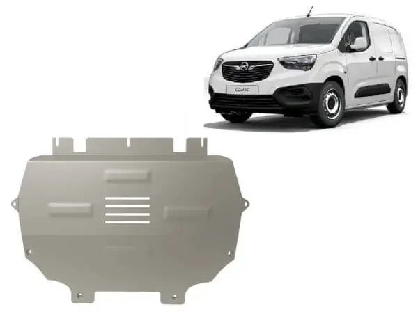 Pohjapanssari Opel Combo (2018➟), moottori, vaihdelaatikko, jäähdytin, etupuskuri, alumiinia 🙂 Aito