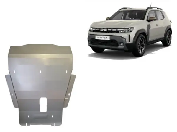 Pohjapanssari Dacia Duster (2024➟), moottori, vaihdelaatikko, jäähdytin, etupuskuri, alumiinia 🙂 Halpa